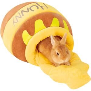 Adorable Honey Pot Pet Bed for Small Animals Warm Fleece Removable Cushion